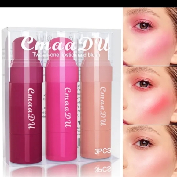 Two in One Blush & Lipstick 3 Piece Set - Picture 1 of 7